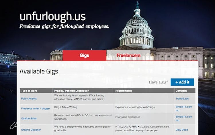 Cover Image for Unfurlough.us: Freelance gigs for furloughed employees